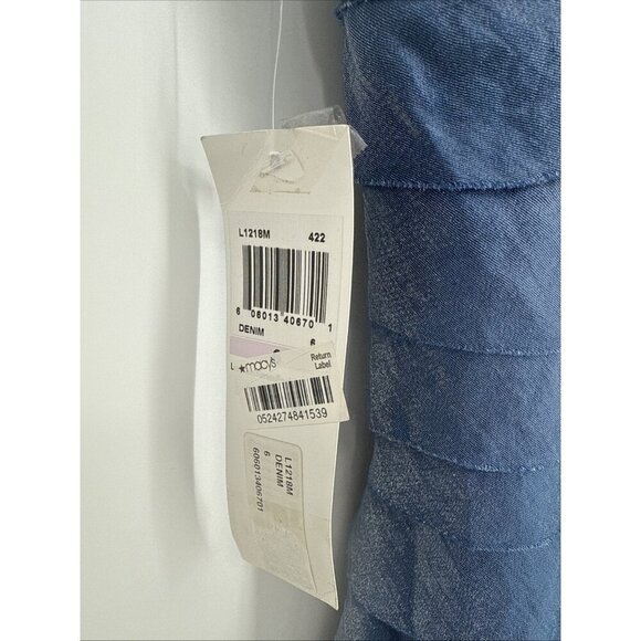 London Times Womens Size 6 Shimmer Blue Layered Rhinestone Neck Cocktail Dress - Picture 8 of 10